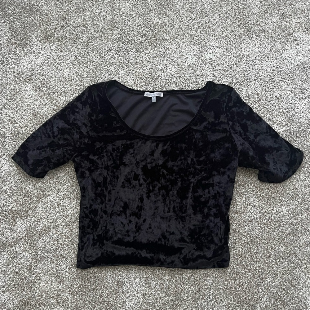Black velvet crop top